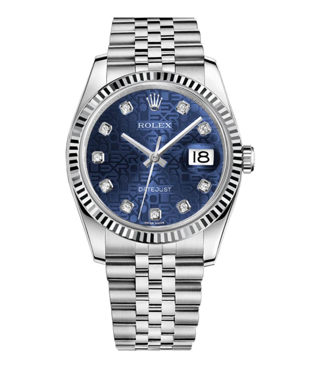ROLEX Синие часы из белого золота, фото 1