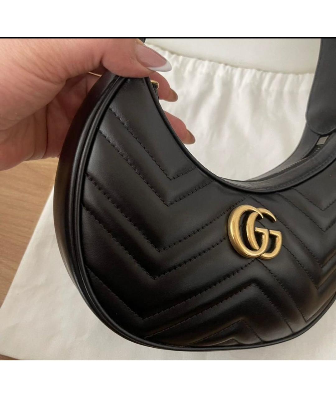 GUCCI Черная кожаная сумка с короткими ручками, фото 7