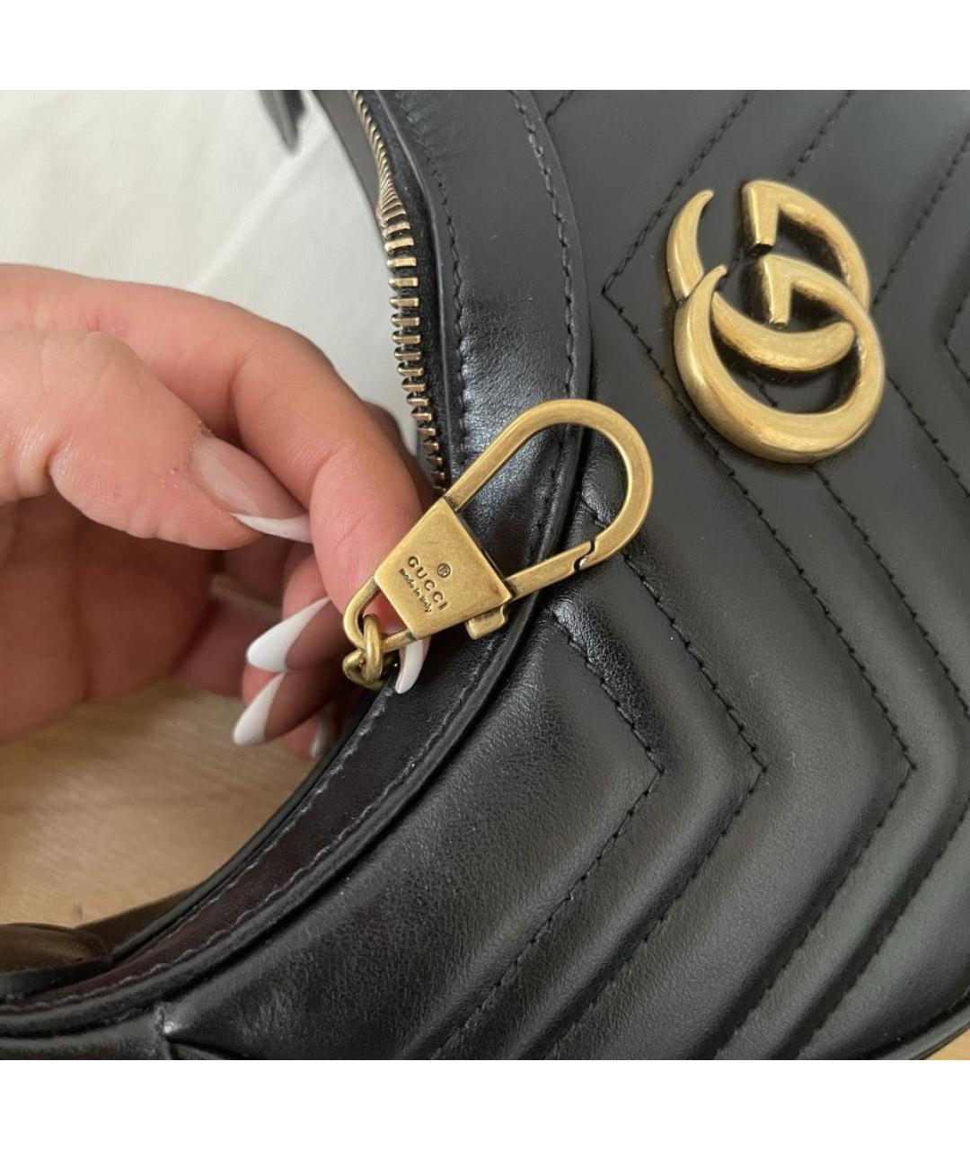 GUCCI Черная кожаная сумка с короткими ручками, фото 8