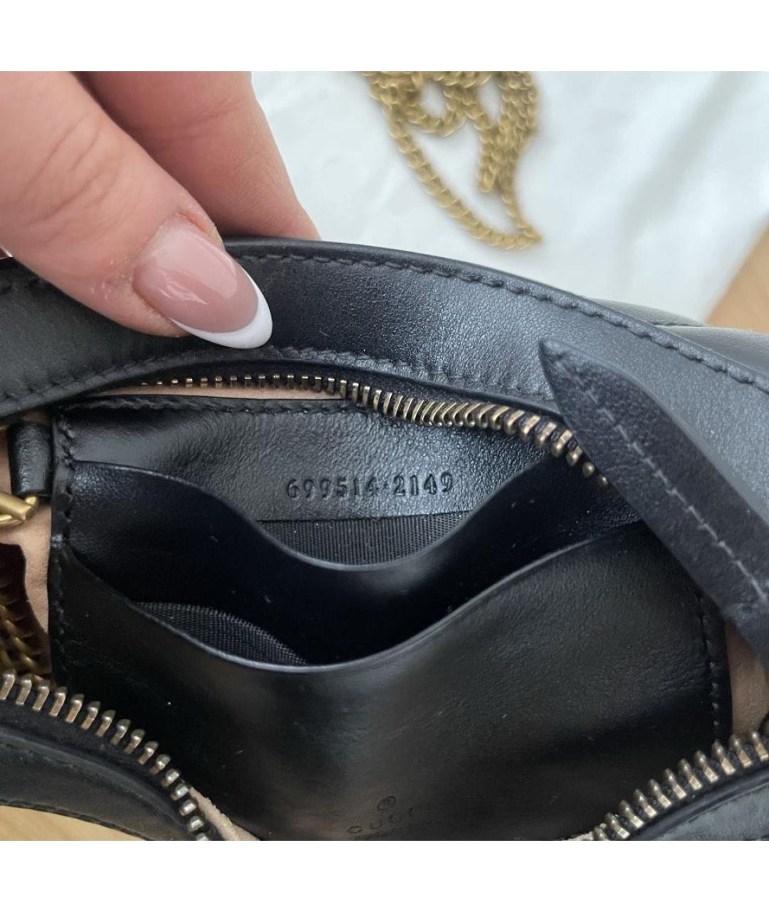 GUCCI Черная кожаная сумка с короткими ручками, фото 4