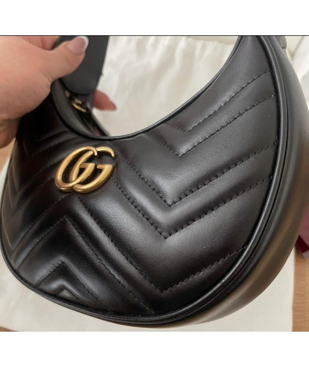 GUCCI Черная кожаная сумка с короткими ручками, фото 6