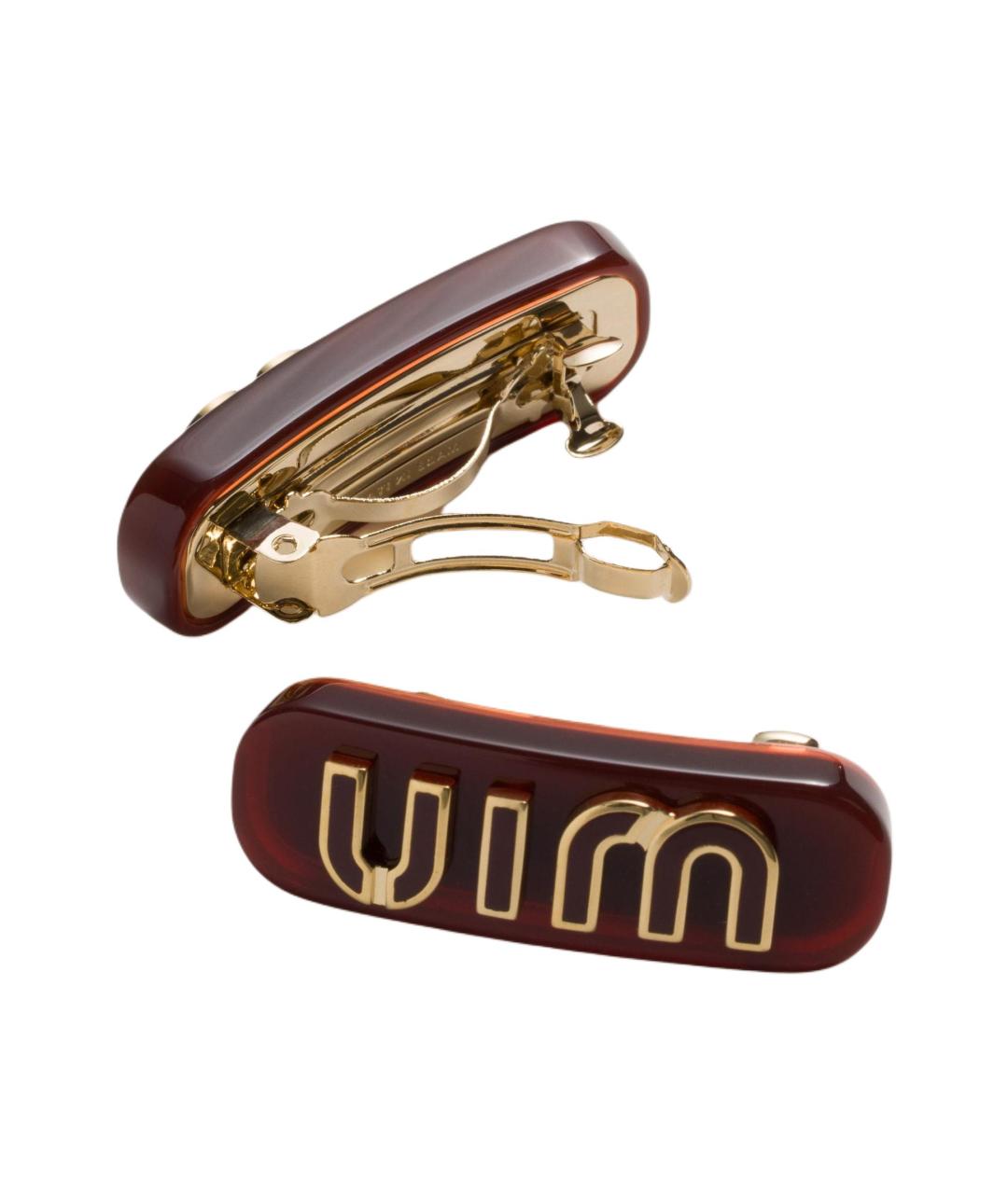 MIU MIU Бордовая заколка, фото 3