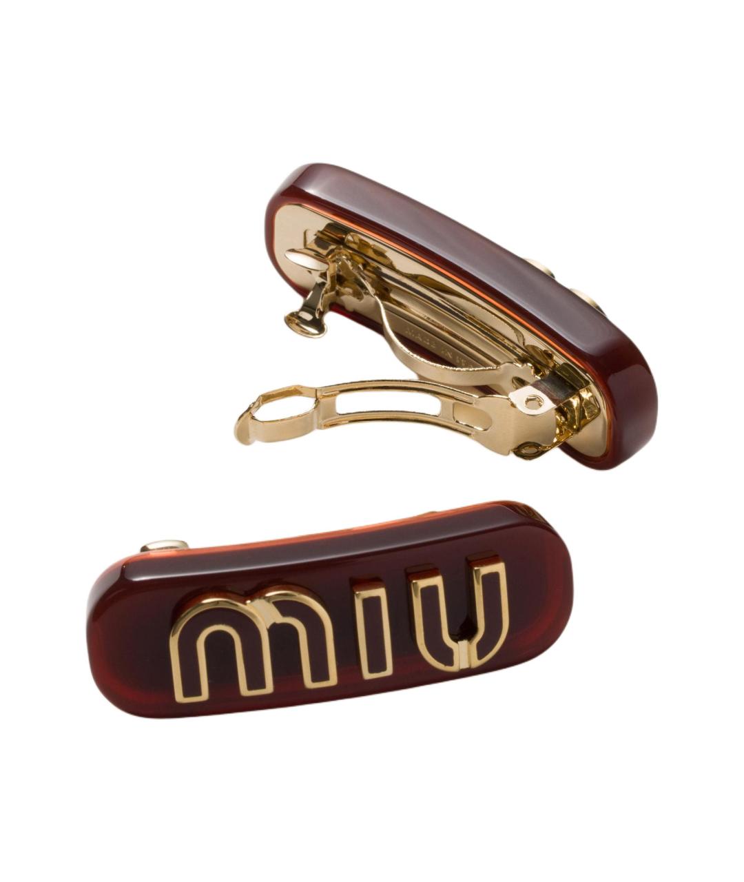 MIU MIU Бордовая заколка, фото 2
