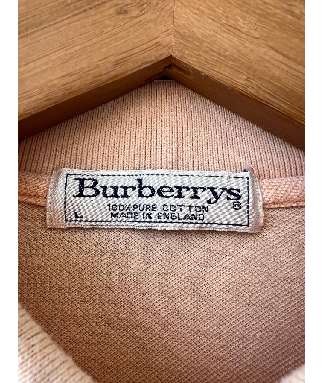 BURBERRY Коралловое хлопковое поло с коротким рукавом, фото 4