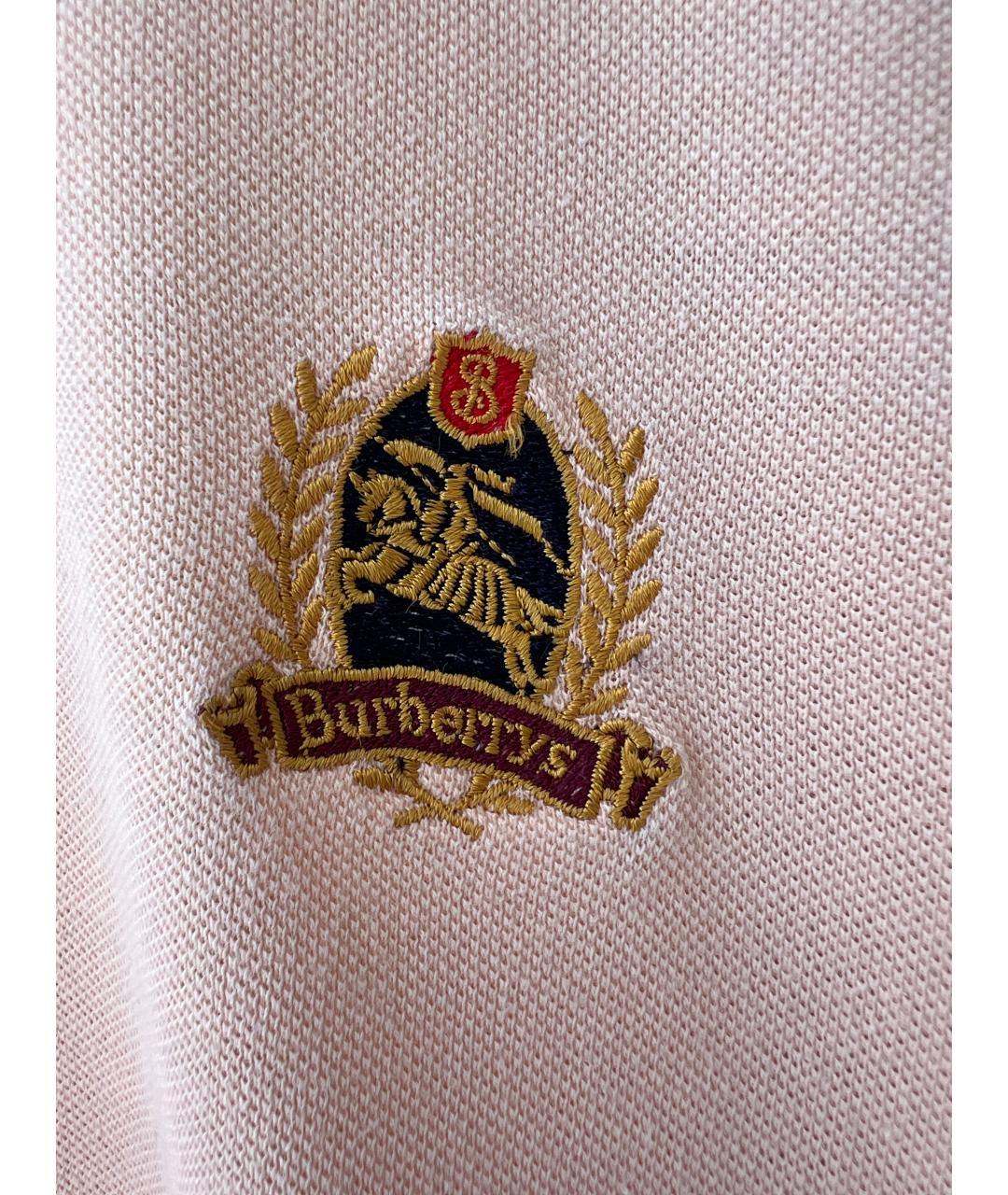 BURBERRY Коралловое хлопковое поло с коротким рукавом, фото 2