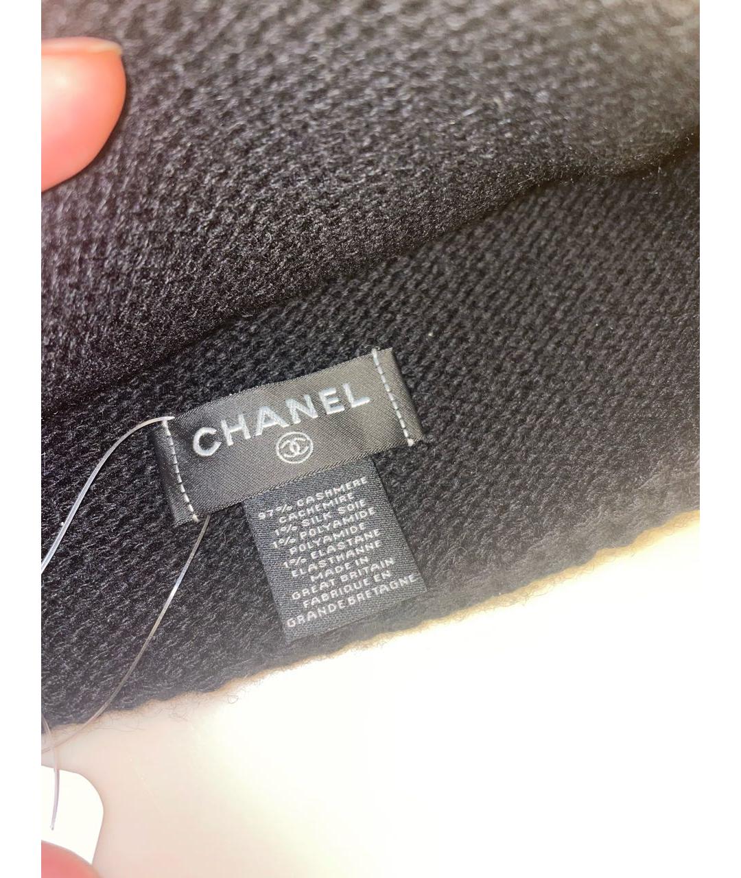 CHANEL Черная кашемировая шапка, фото 3