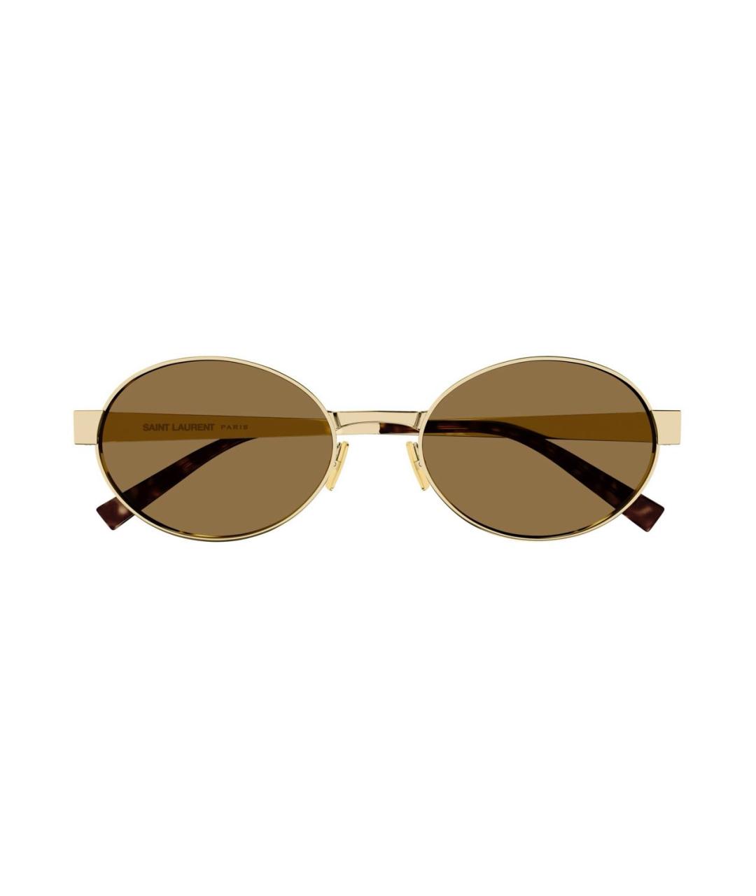 SAINT LAURENT Золотые металлические солнцезащитные очки, фото 2