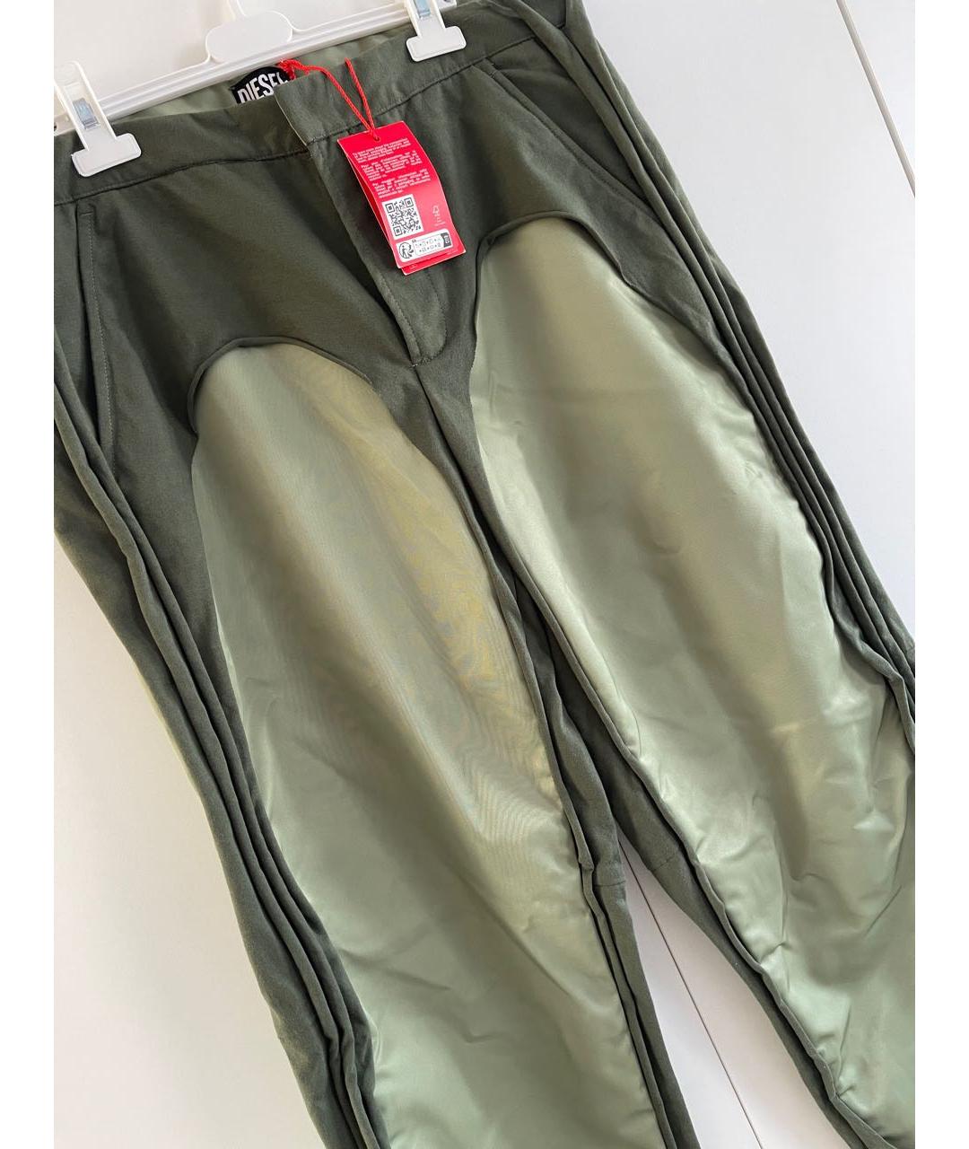 DIESEL Хаки вискозные повседневные брюки, фото 6