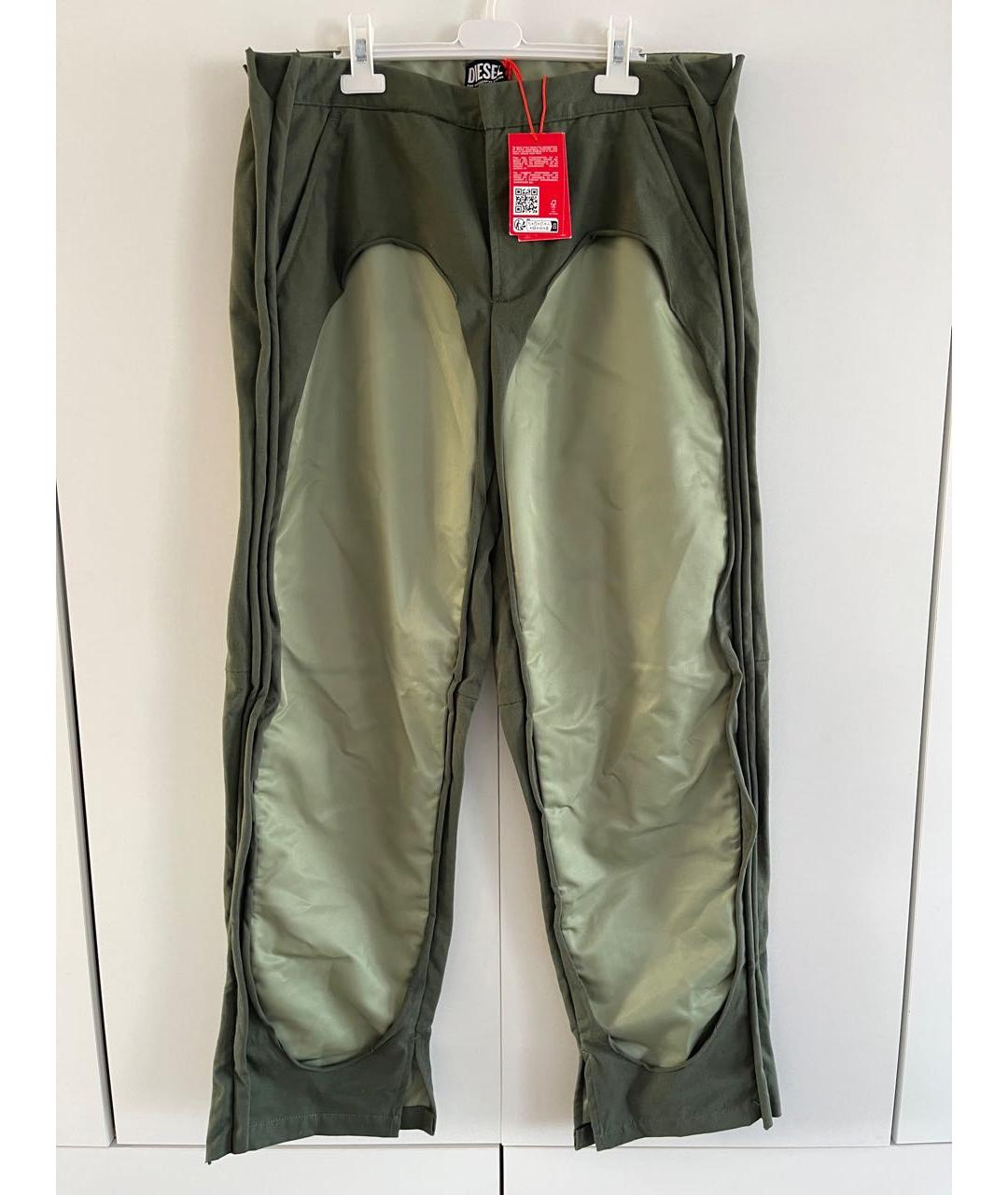 DIESEL Хаки вискозные повседневные брюки, фото 5