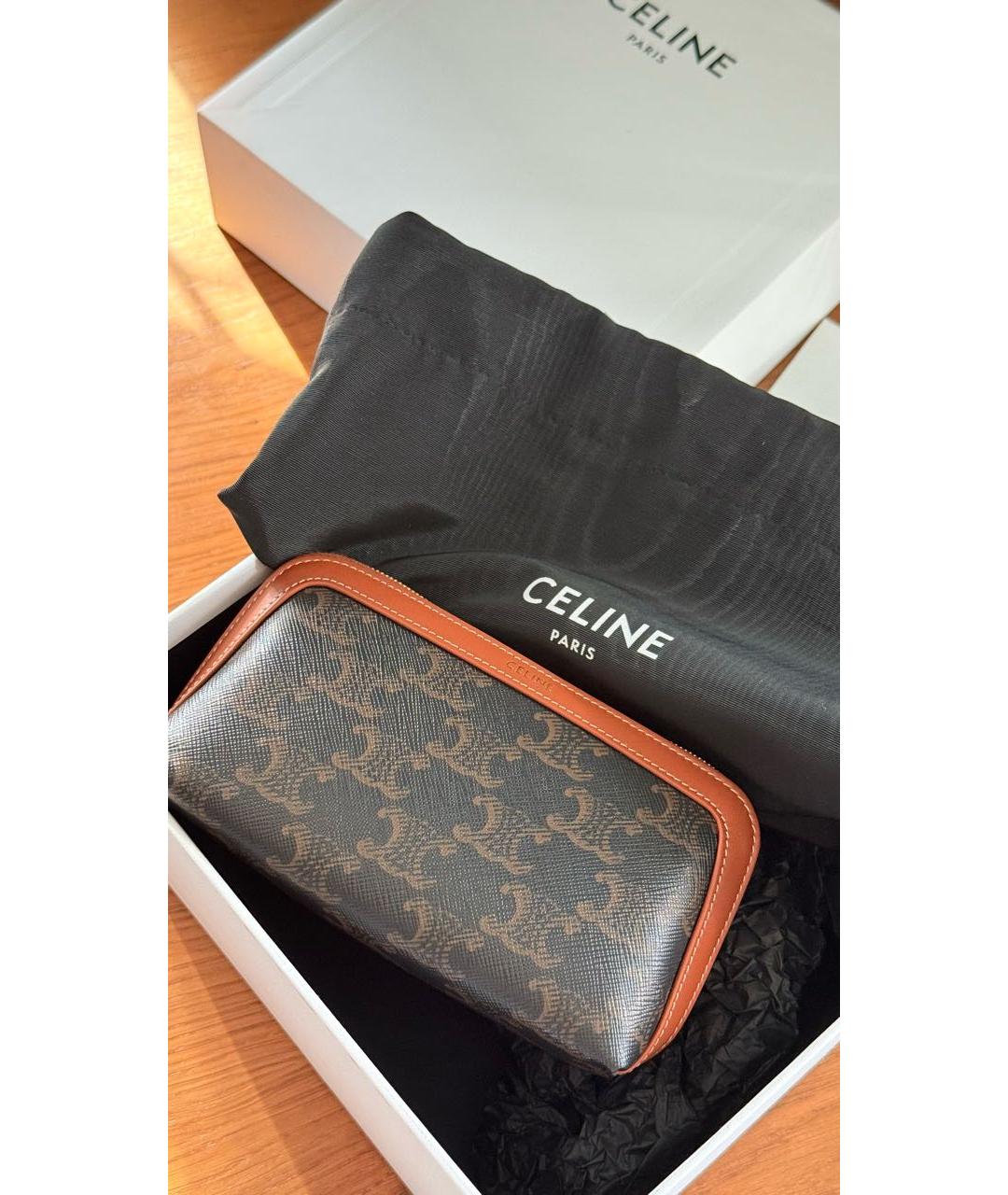 CELINE Коричневая косметичка, фото 9