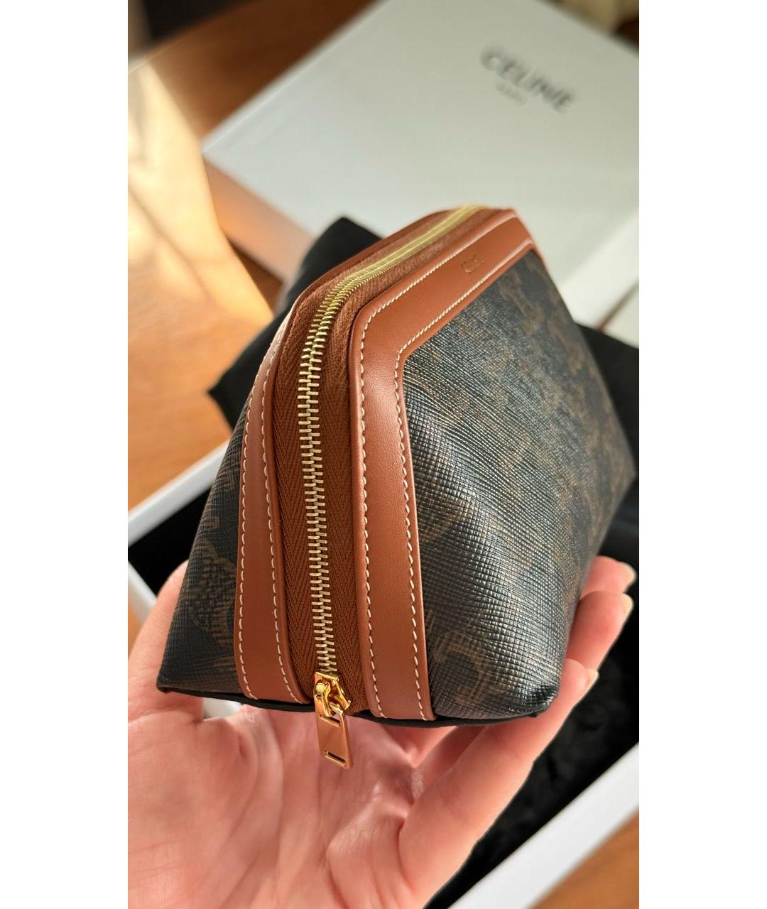 CELINE Коричневая косметичка, фото 2