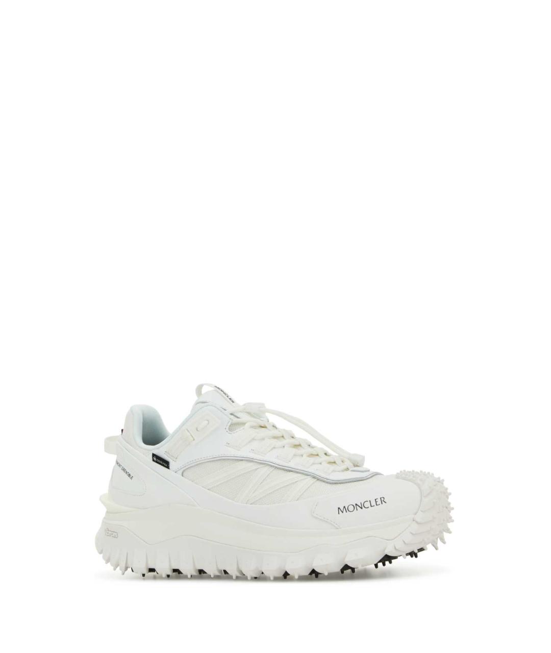 MONCLER Белые синтетические низкие кроссовки / кеды, фото 2
