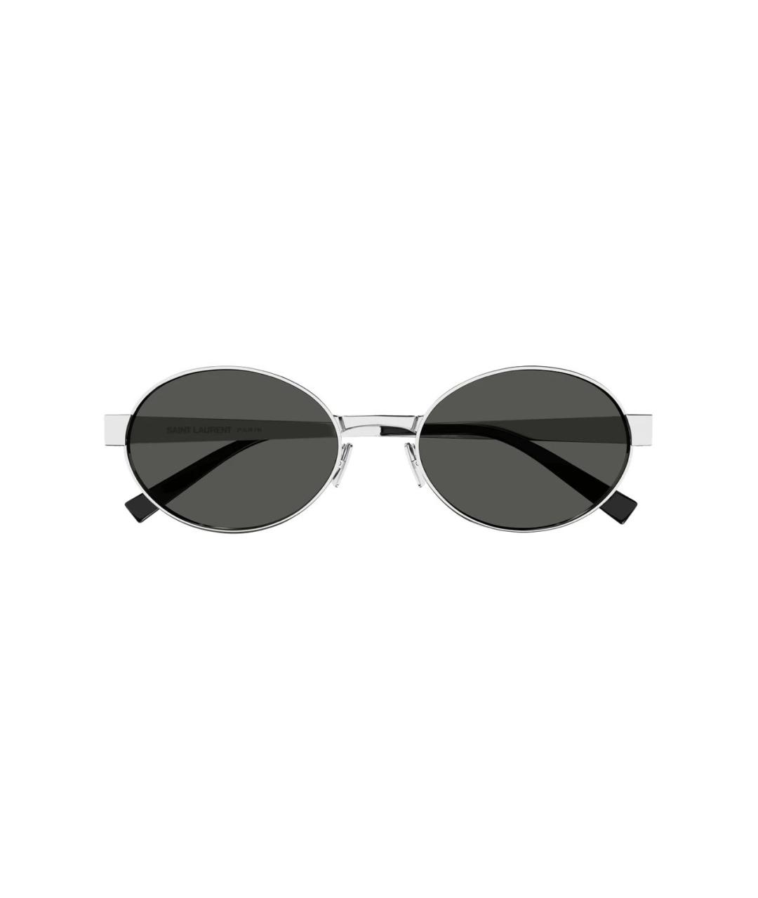 SAINT LAURENT Серебряные металлические солнцезащитные очки, фото 2
