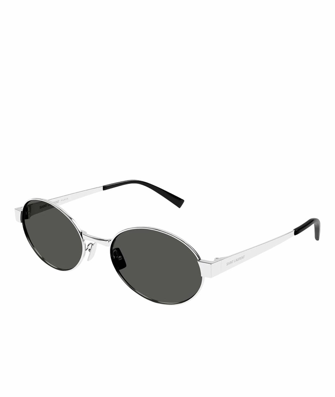 SAINT LAURENT Серебряные металлические солнцезащитные очки, фото 1