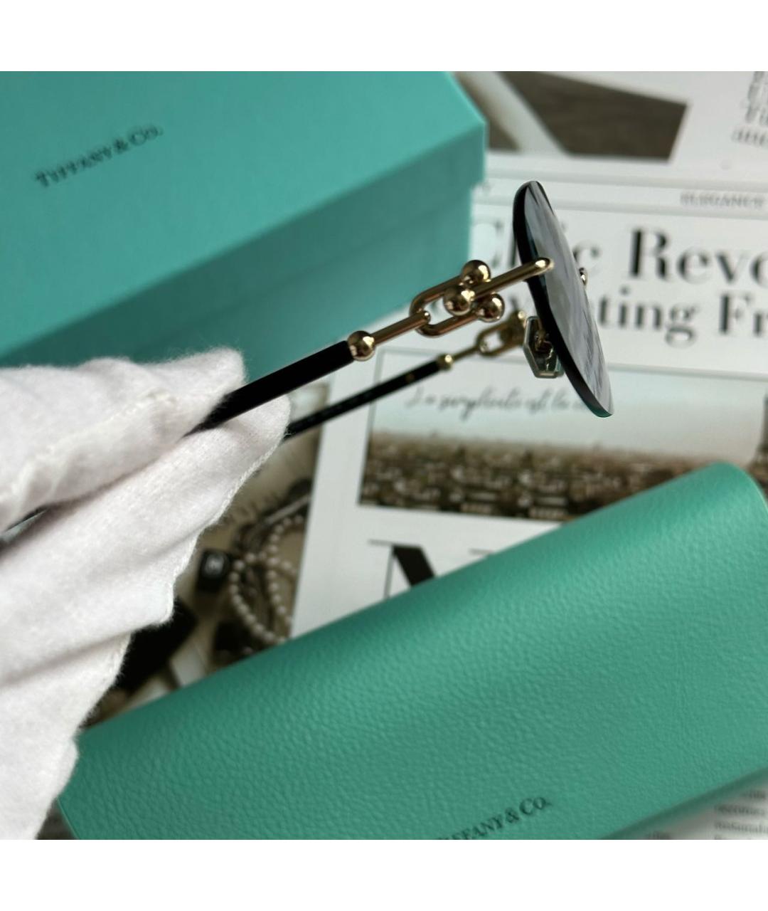 TIFFANY&CO Голубые металлические солнцезащитные очки, фото 5