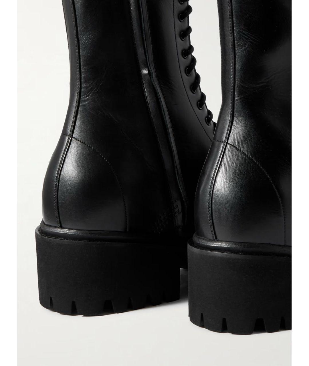 BALENCIAGA Черные кожаные высокие ботинки, фото 2