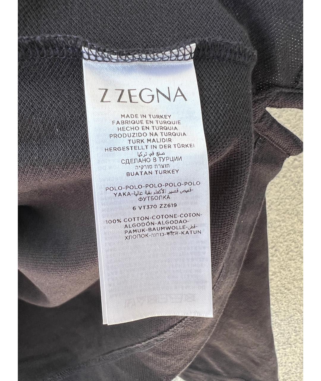 ZEGNA Темно-синее хлопковое поло с длинным рукавом, фото 4