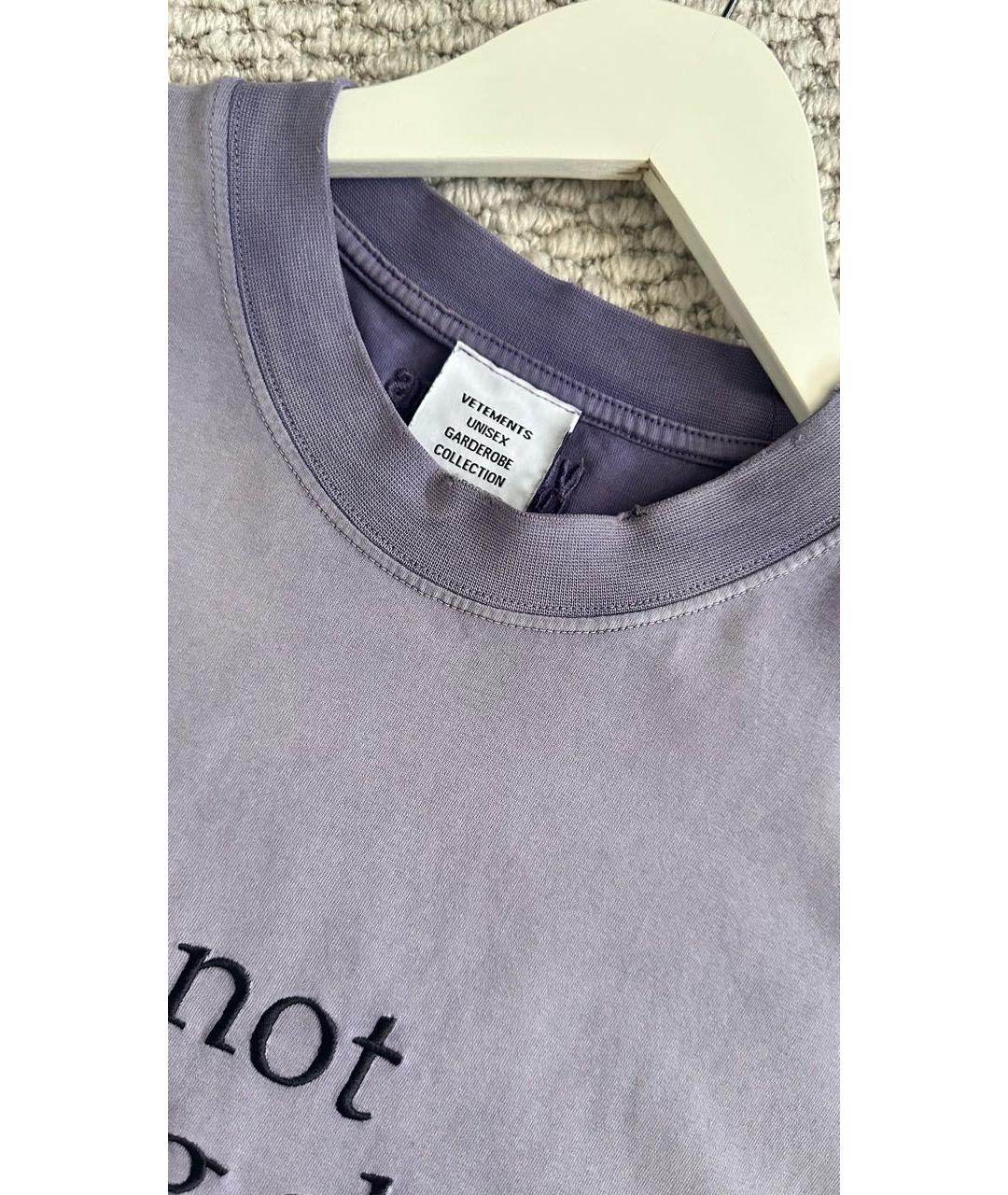 VETEMENTS Фиолетовая хлопковая футболка, фото 3