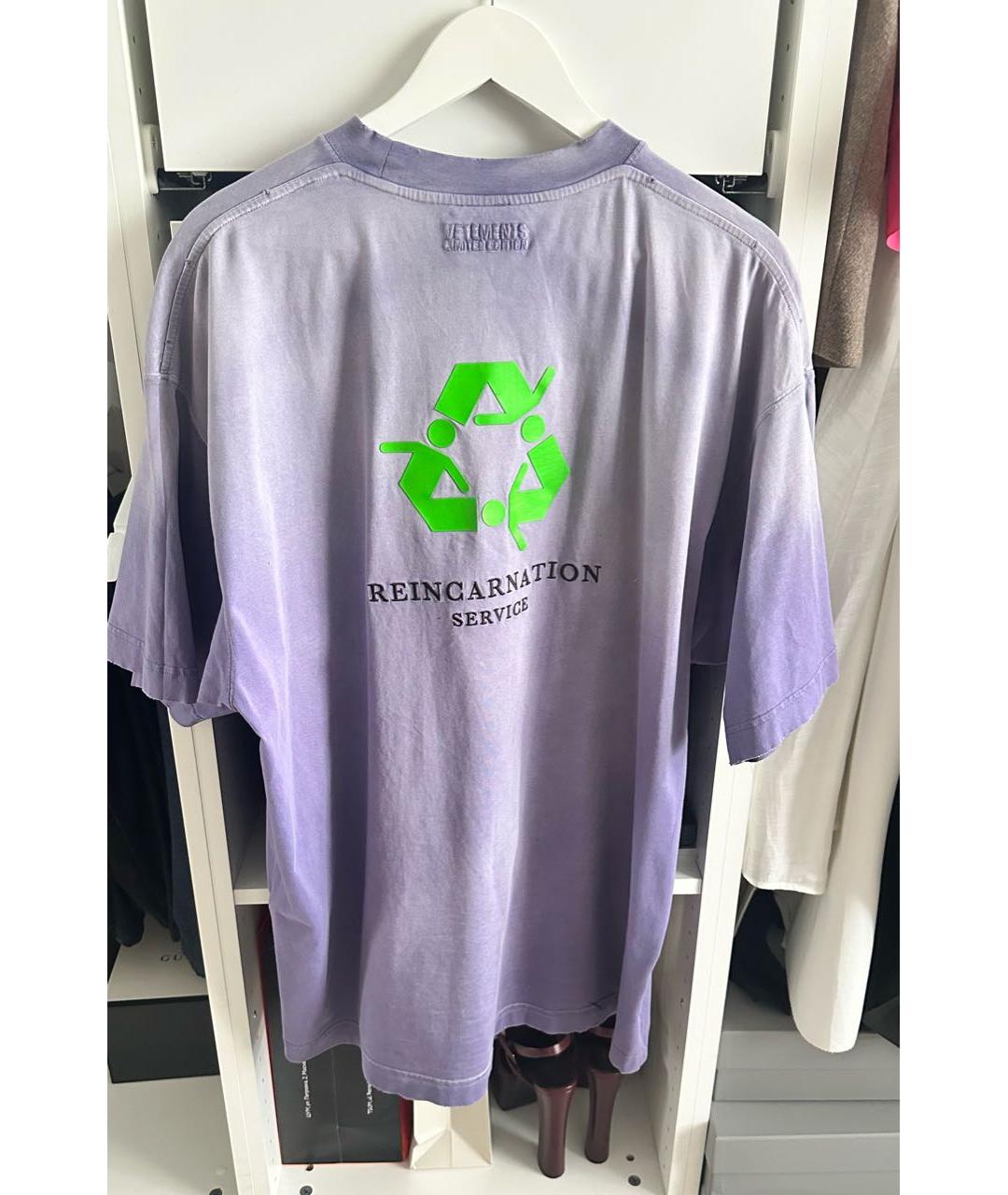 VETEMENTS Фиолетовая хлопковая футболка, фото 2
