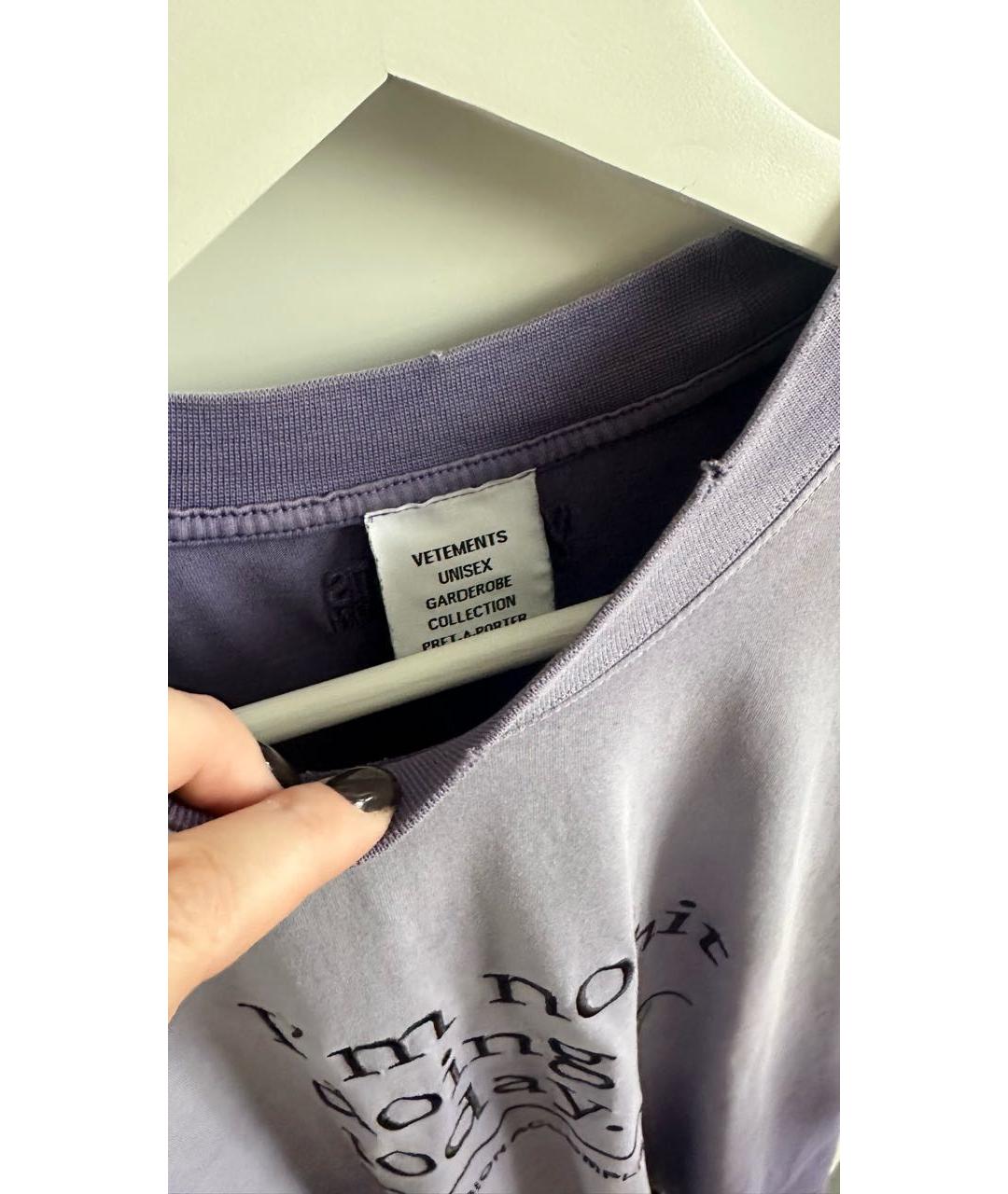 VETEMENTS Фиолетовая хлопковая футболка, фото 4