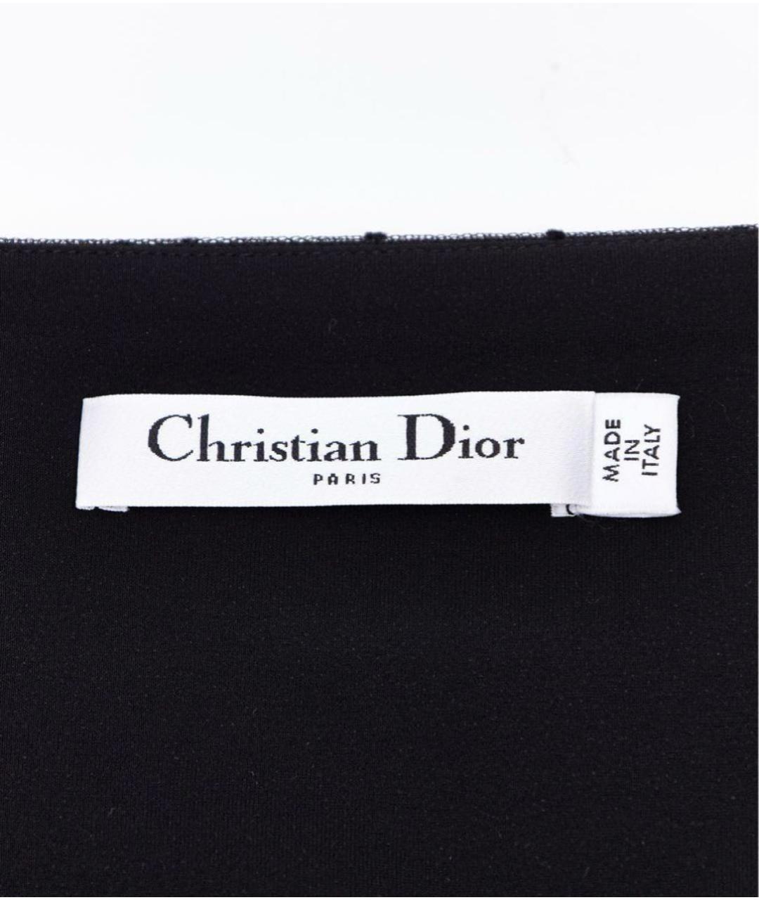 CHRISTIAN DIOR Черная сетчатая юбка макси, фото 5