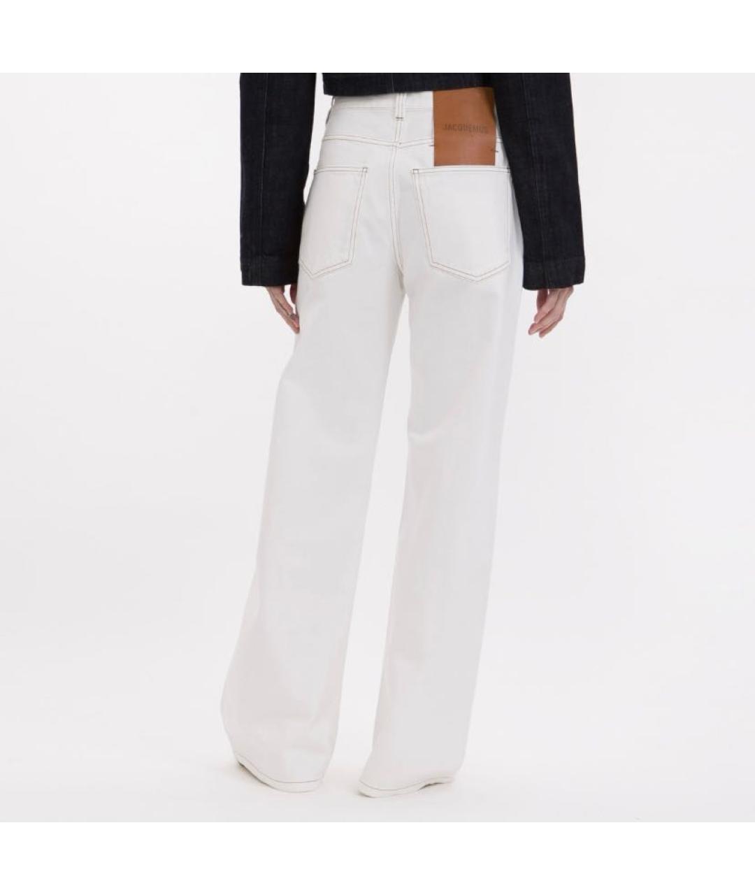 JACQUEMUS Белые хлопковые прямые джинсы, фото 2