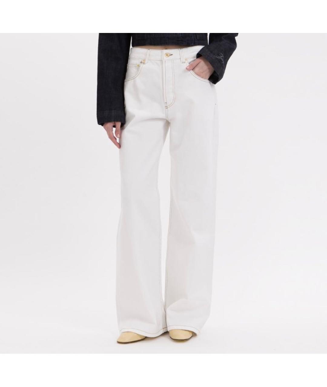 JACQUEMUS Белые хлопковые прямые джинсы, фото 5