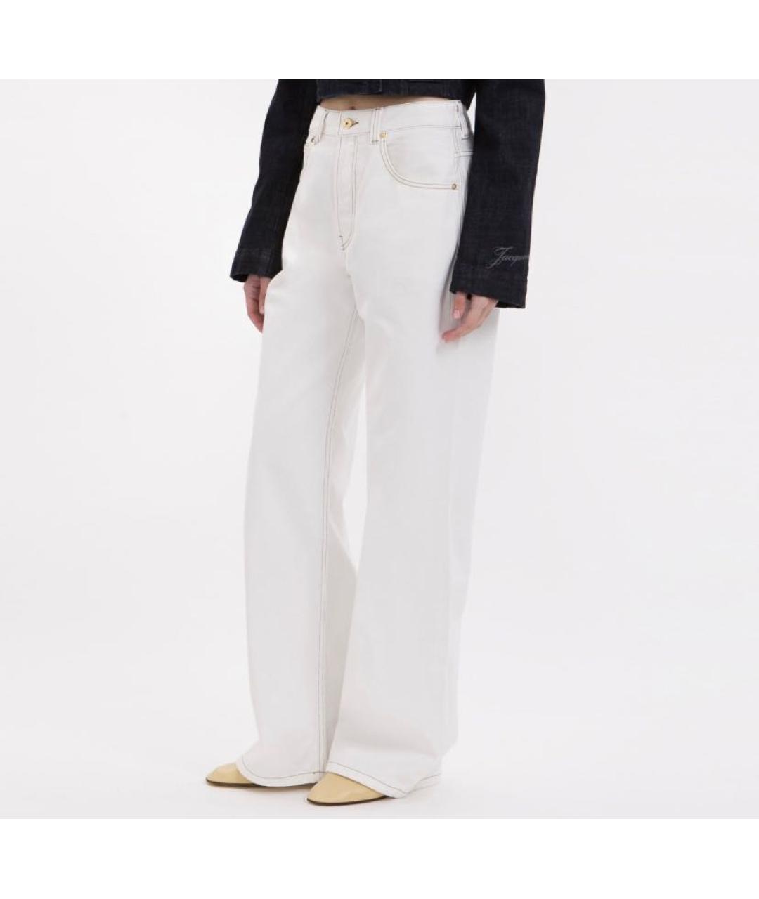 JACQUEMUS Белые хлопковые прямые джинсы, фото 4