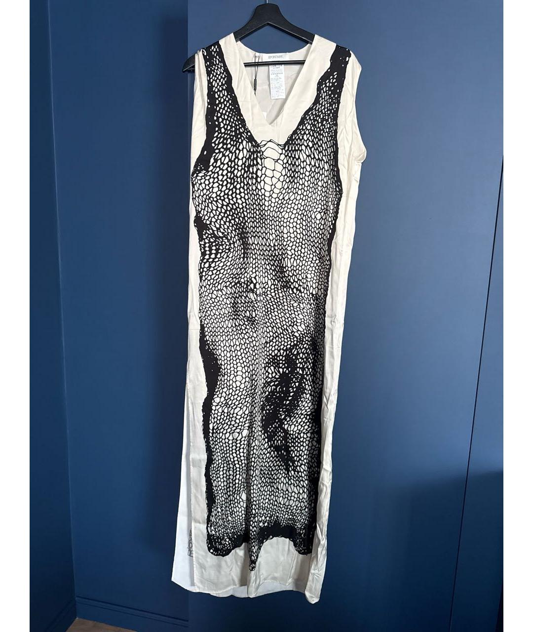 SPORTMAX Бежевое вискозное повседневное платье, фото 6
