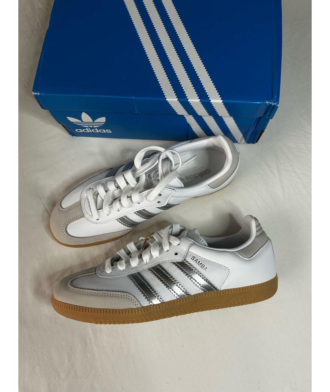 ADIDAS Белые кожаные кроссовки, фото 3