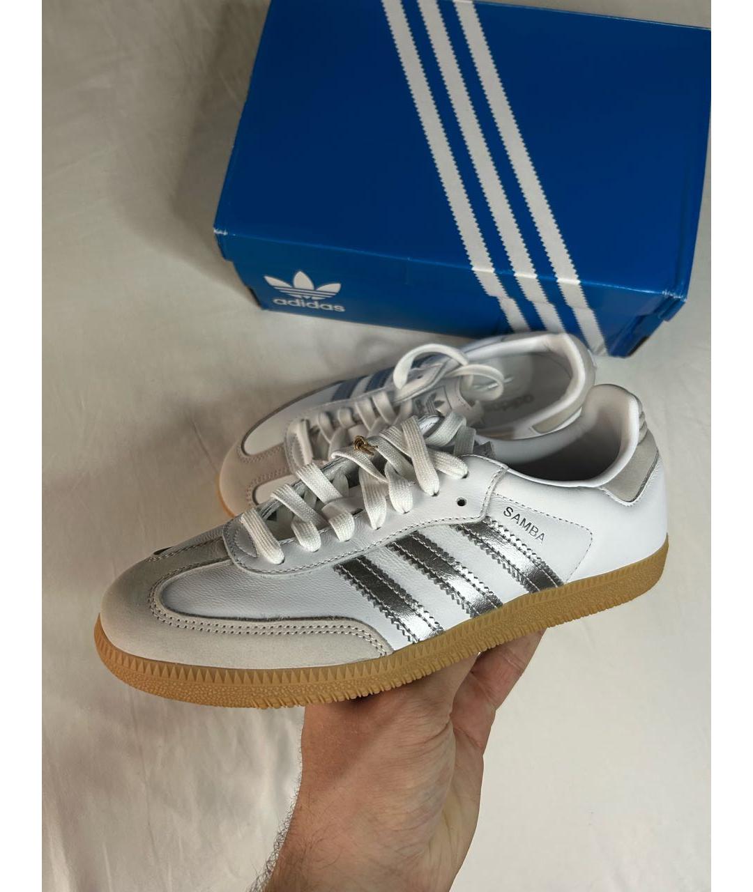 ADIDAS Белые кожаные кроссовки, фото 2