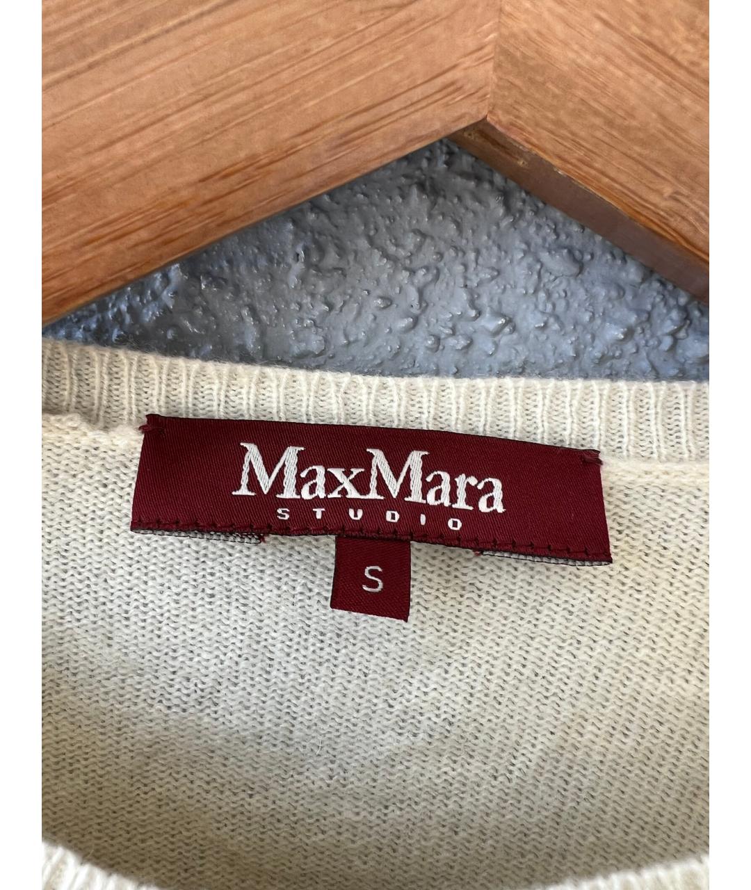 MAX MARA STUDIO Бежевый шерстяной джемпер / свитер, фото 3