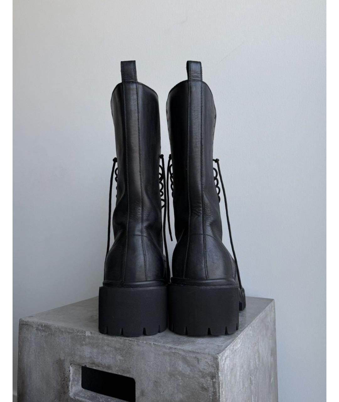 BALENCIAGA Черные кожаные ботинки, фото 5