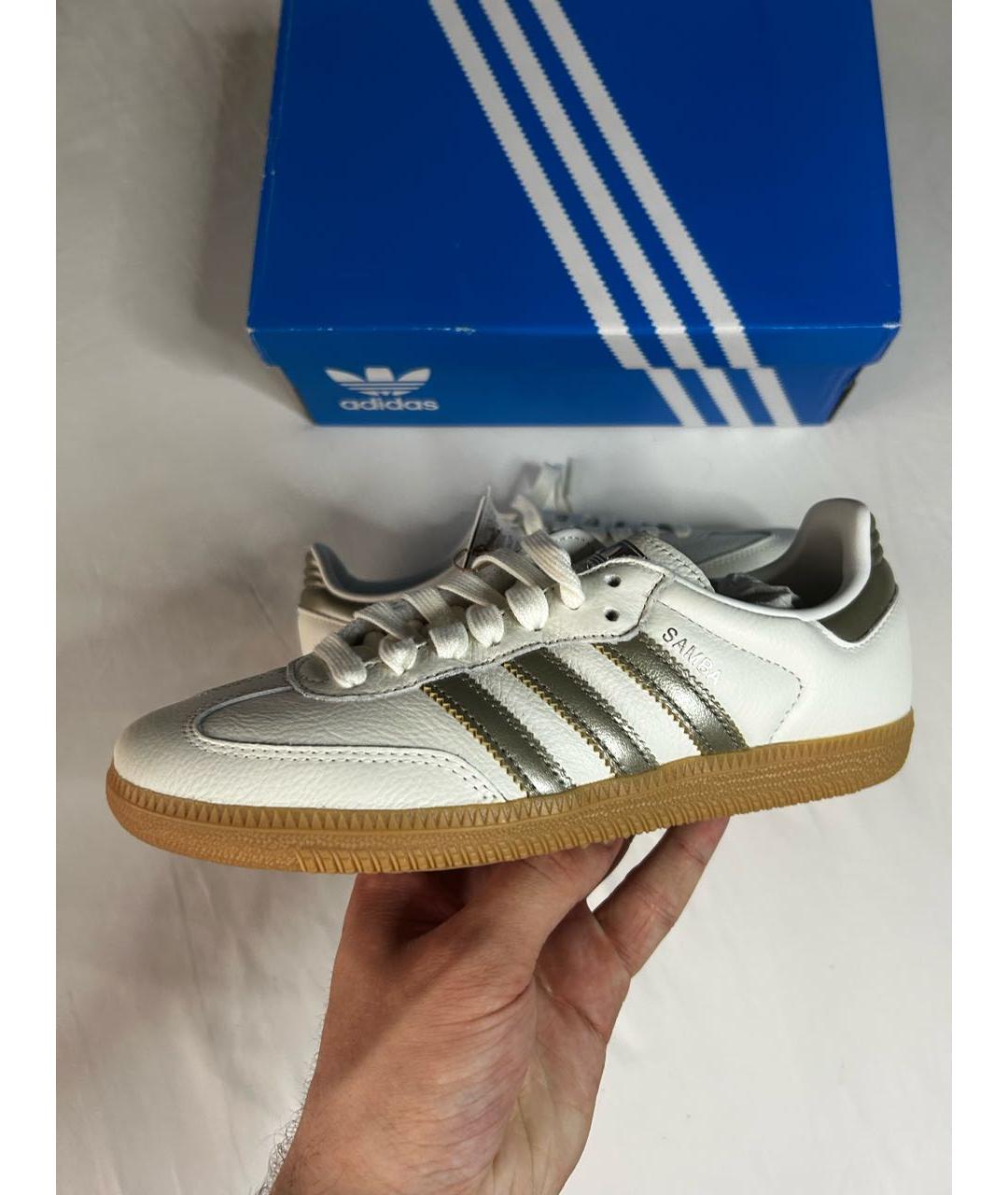 ADIDAS Белые кожаные кроссовки, фото 2
