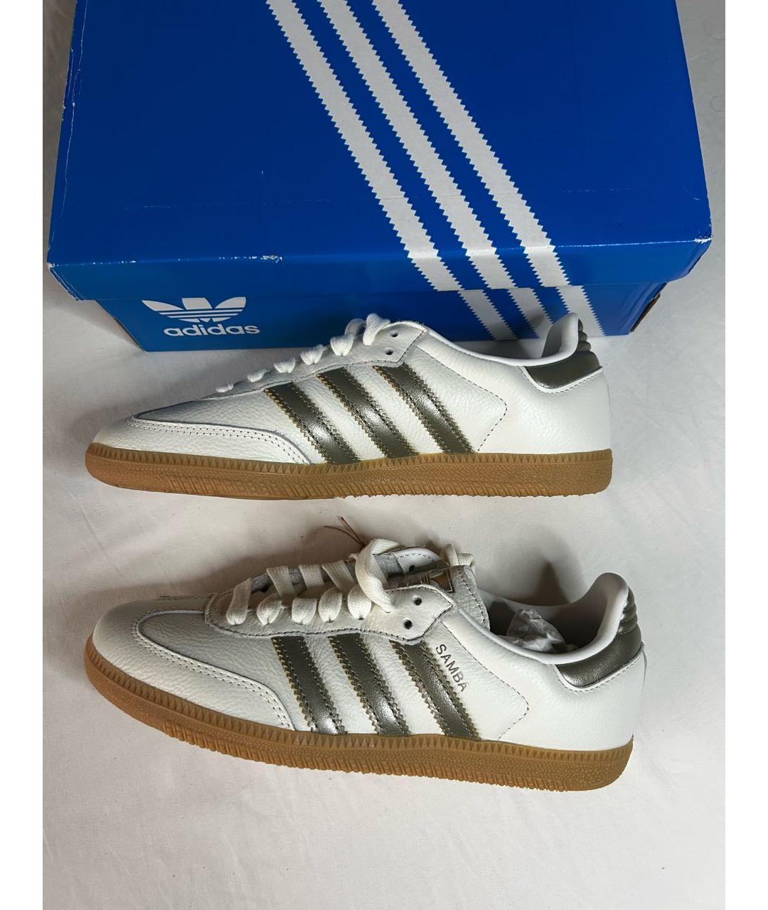 ADIDAS Белые кожаные кроссовки, фото 3