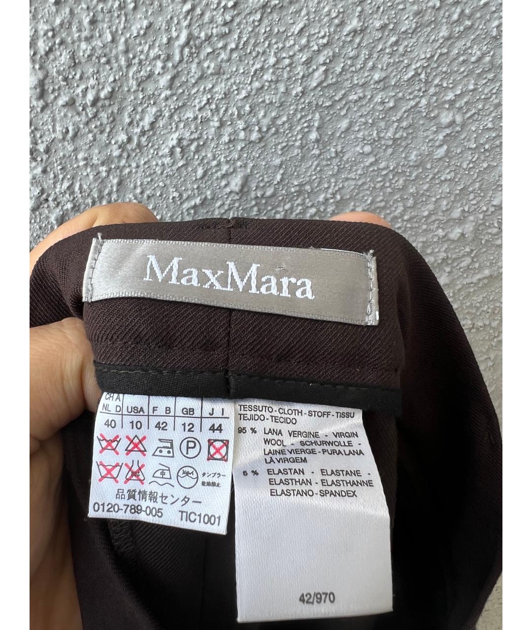 MAX MARA Коричневые шерстяные шорты, фото 2