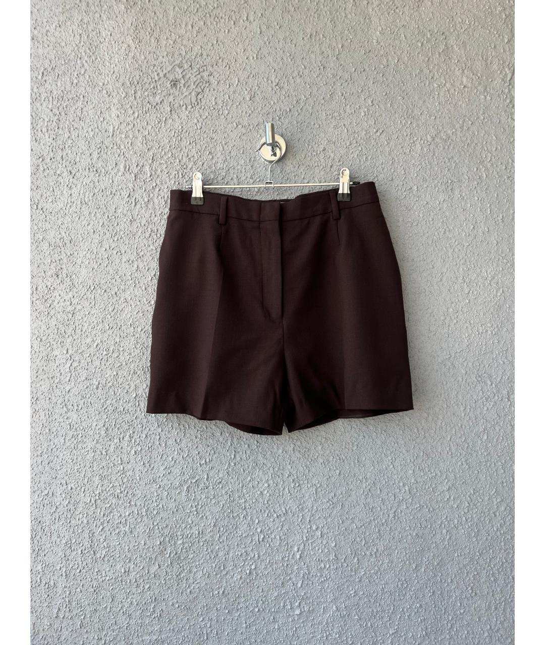 MAX MARA Коричневые шерстяные шорты, фото 3