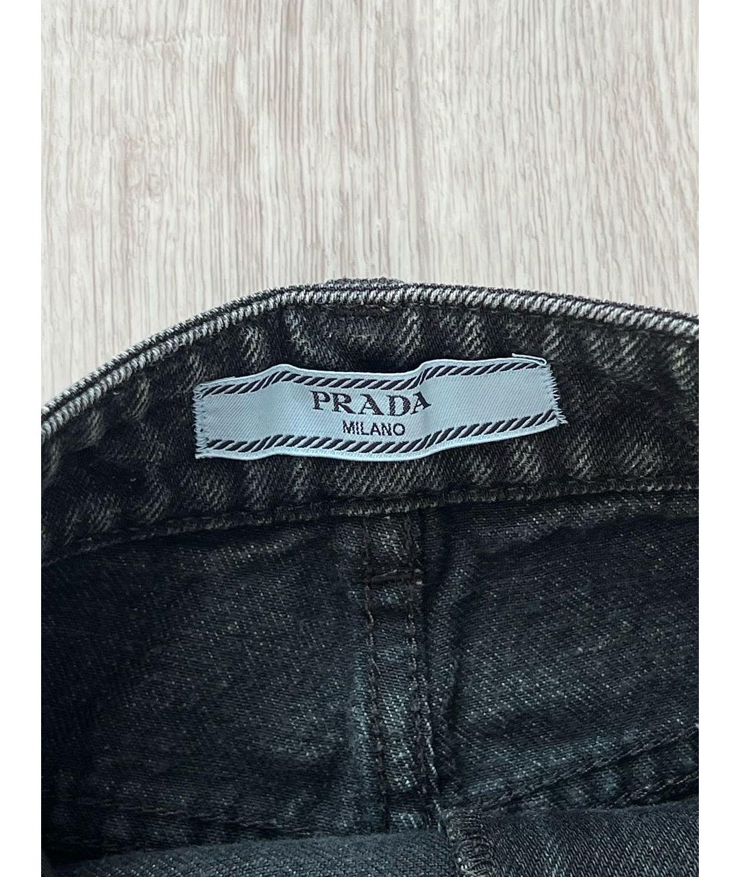 PRADA Черные хлопковые прямые джинсы, фото 3