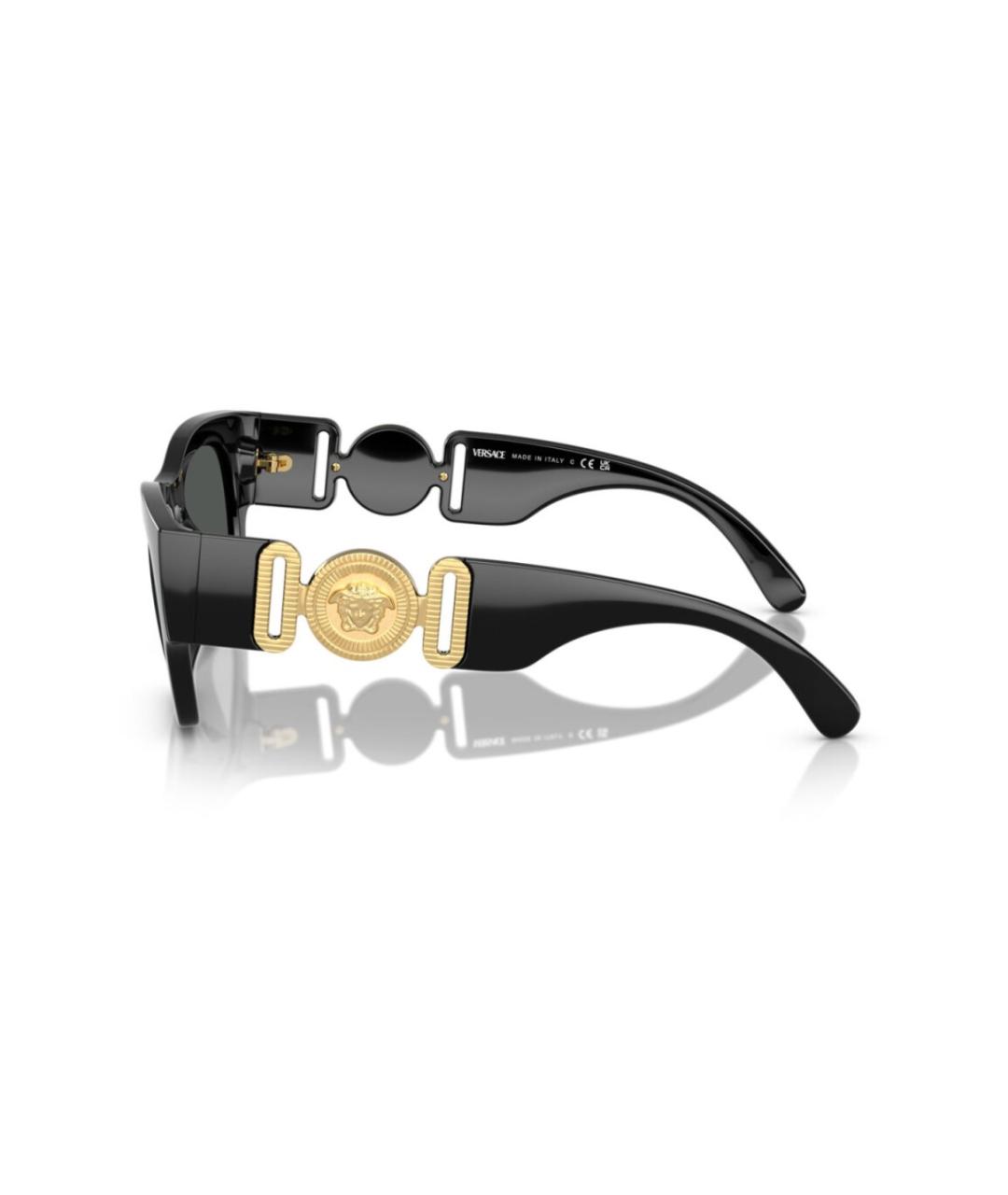 VERSACE Черные пластиковые солнцезащитные очки, фото 3