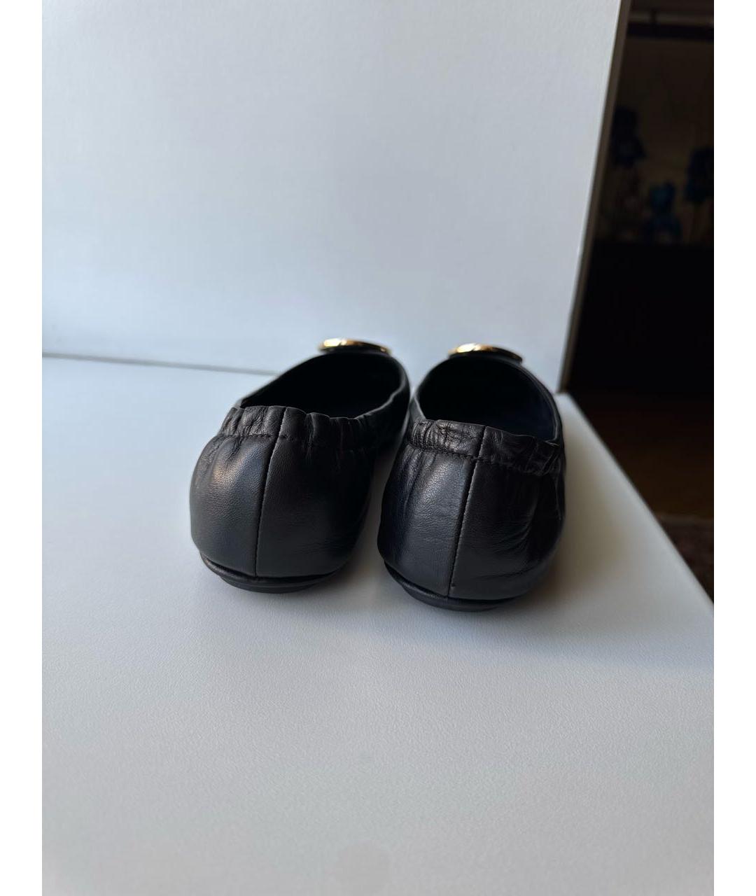 TORY BURCH Черные кожаные балетки, фото 4