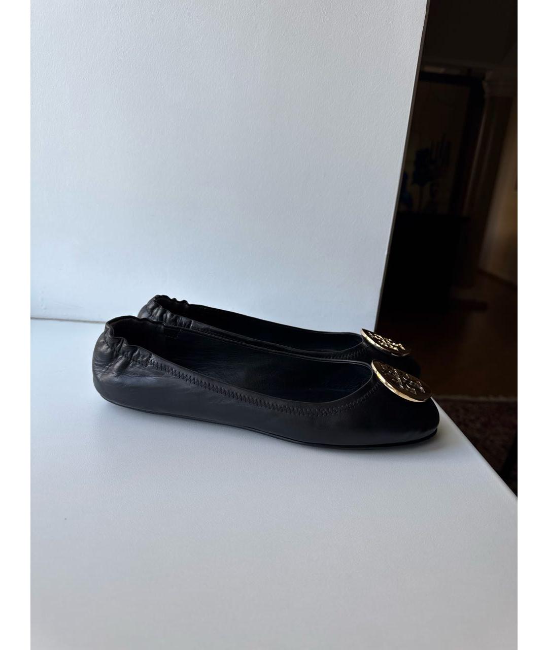 TORY BURCH Черные кожаные балетки, фото 8