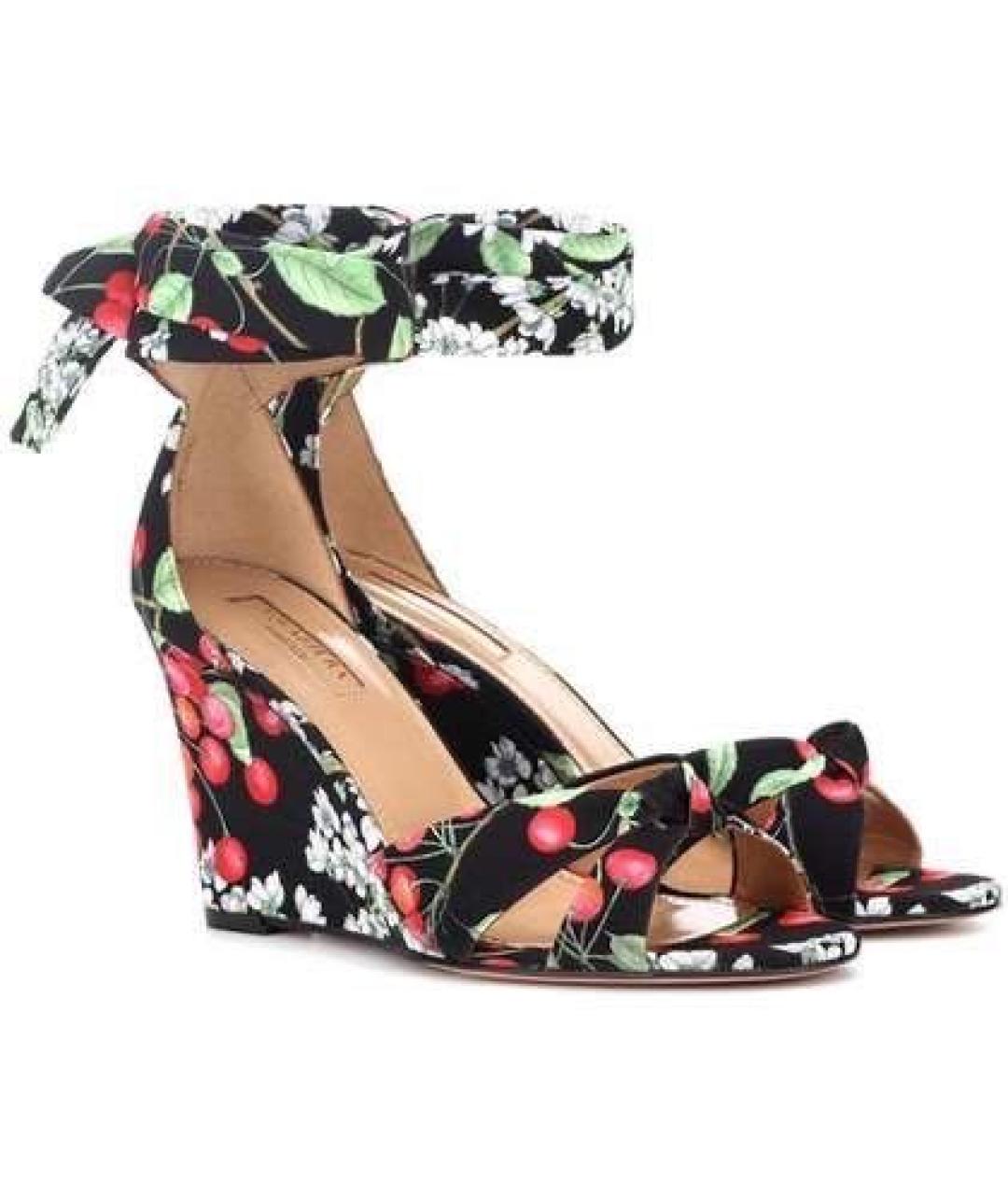 AQUAZZURA Мульти текстильные босоножки, фото 3