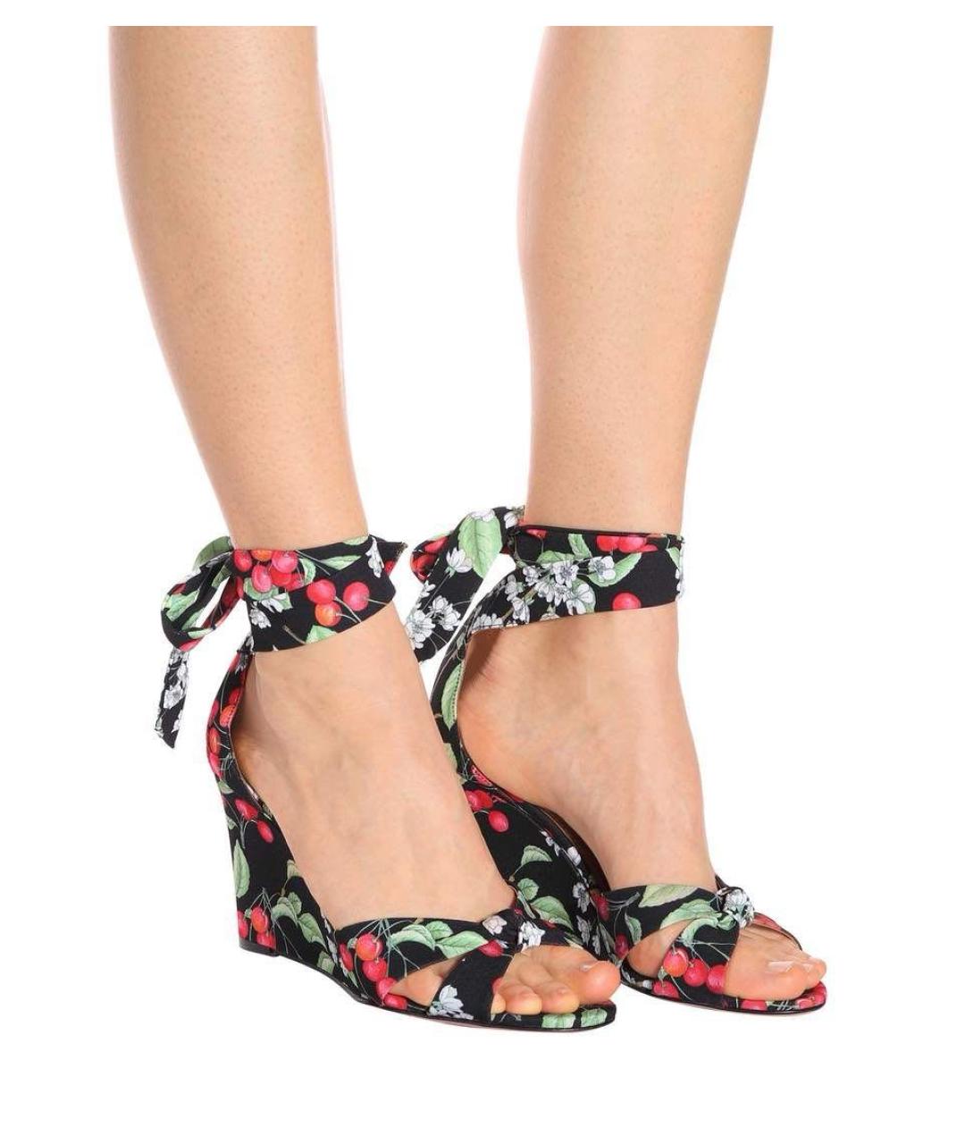 AQUAZZURA Мульти текстильные босоножки, фото 4