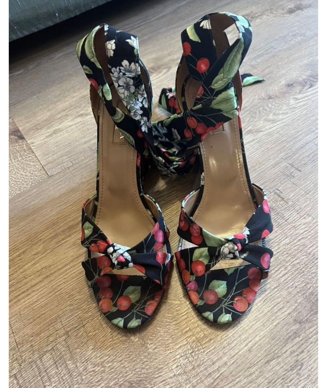 AQUAZZURA Мульти текстильные босоножки, фото 2