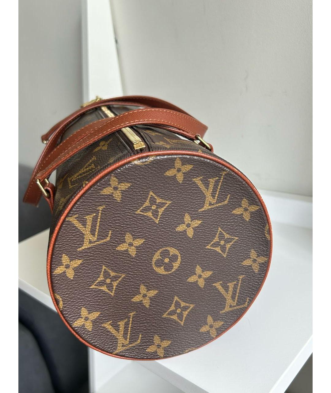 LOUIS VUITTON Коричневая кожаная сумка через плечо, фото 2
