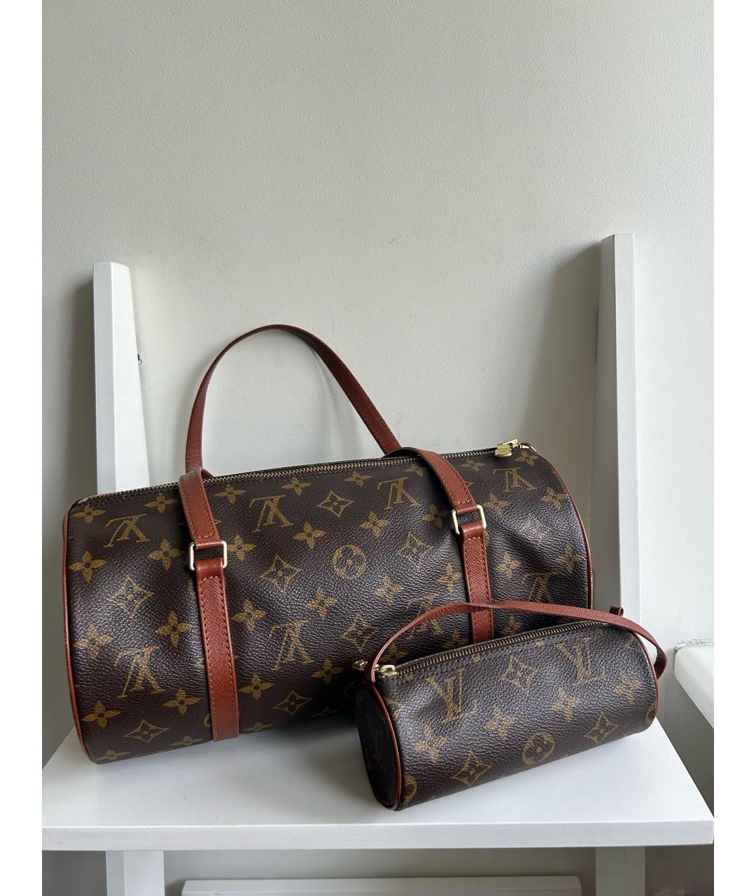 LOUIS VUITTON Коричневая кожаная сумка через плечо, фото 3