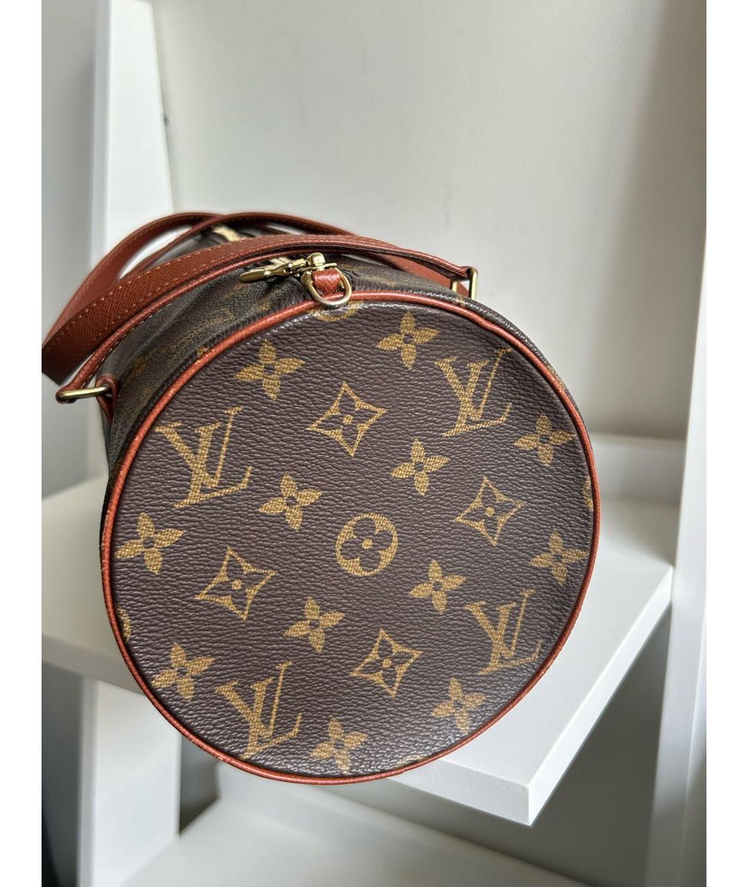 LOUIS VUITTON Коричневая кожаная сумка через плечо, фото 5