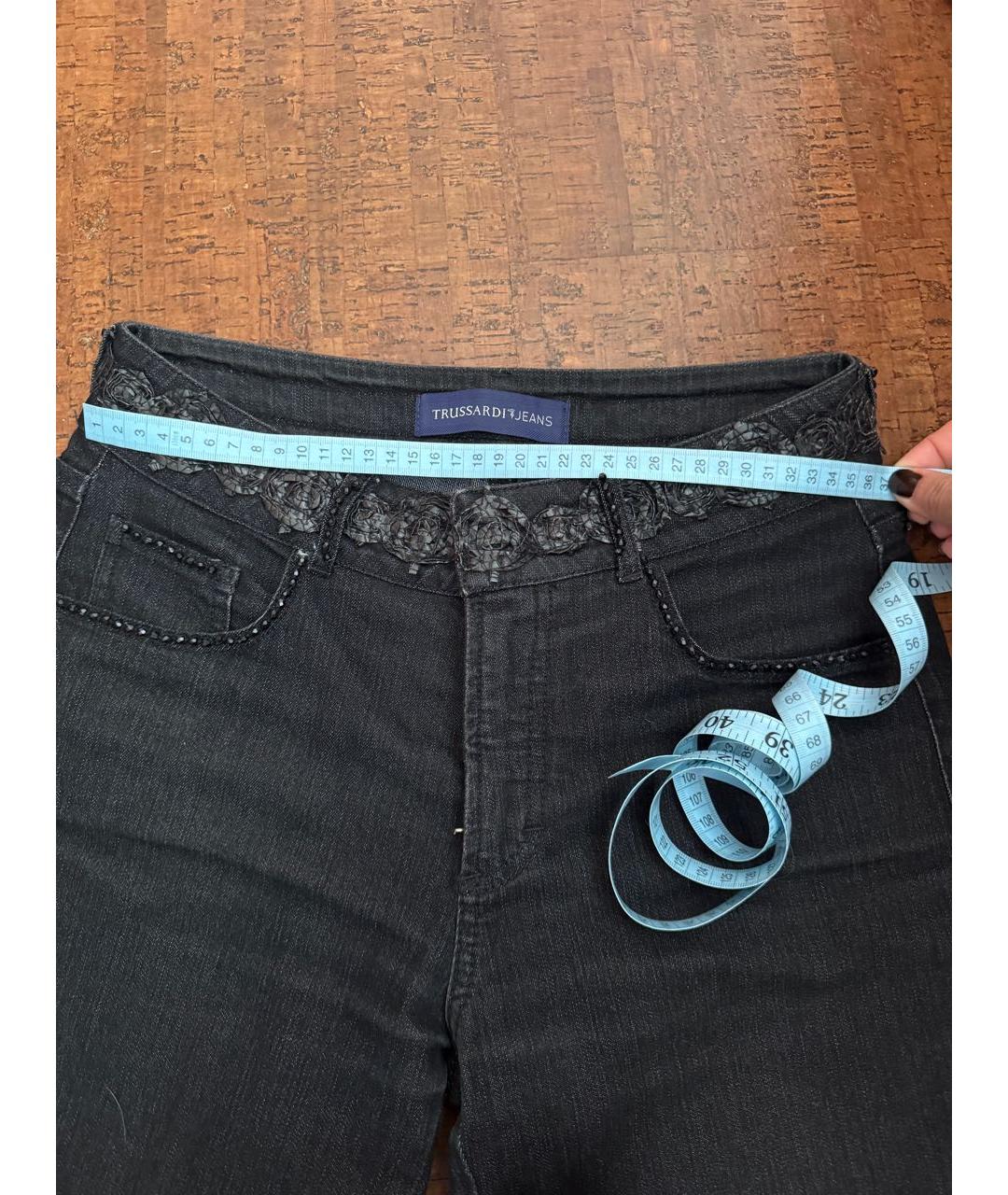 TRUSSARDI JEANS Черные хлопко-эластановые джинсы слим, фото 5