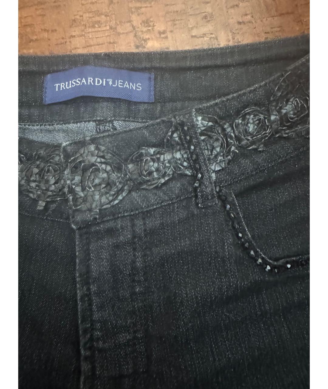TRUSSARDI JEANS Черные хлопко-эластановые джинсы слим, фото 3