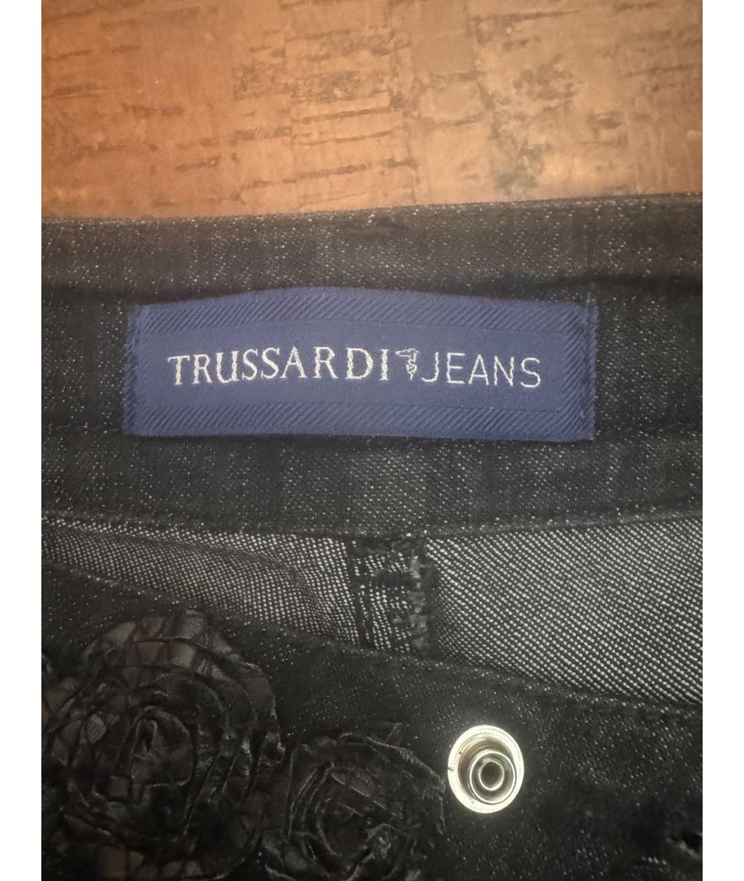 TRUSSARDI JEANS Черные хлопко-эластановые джинсы слим, фото 2